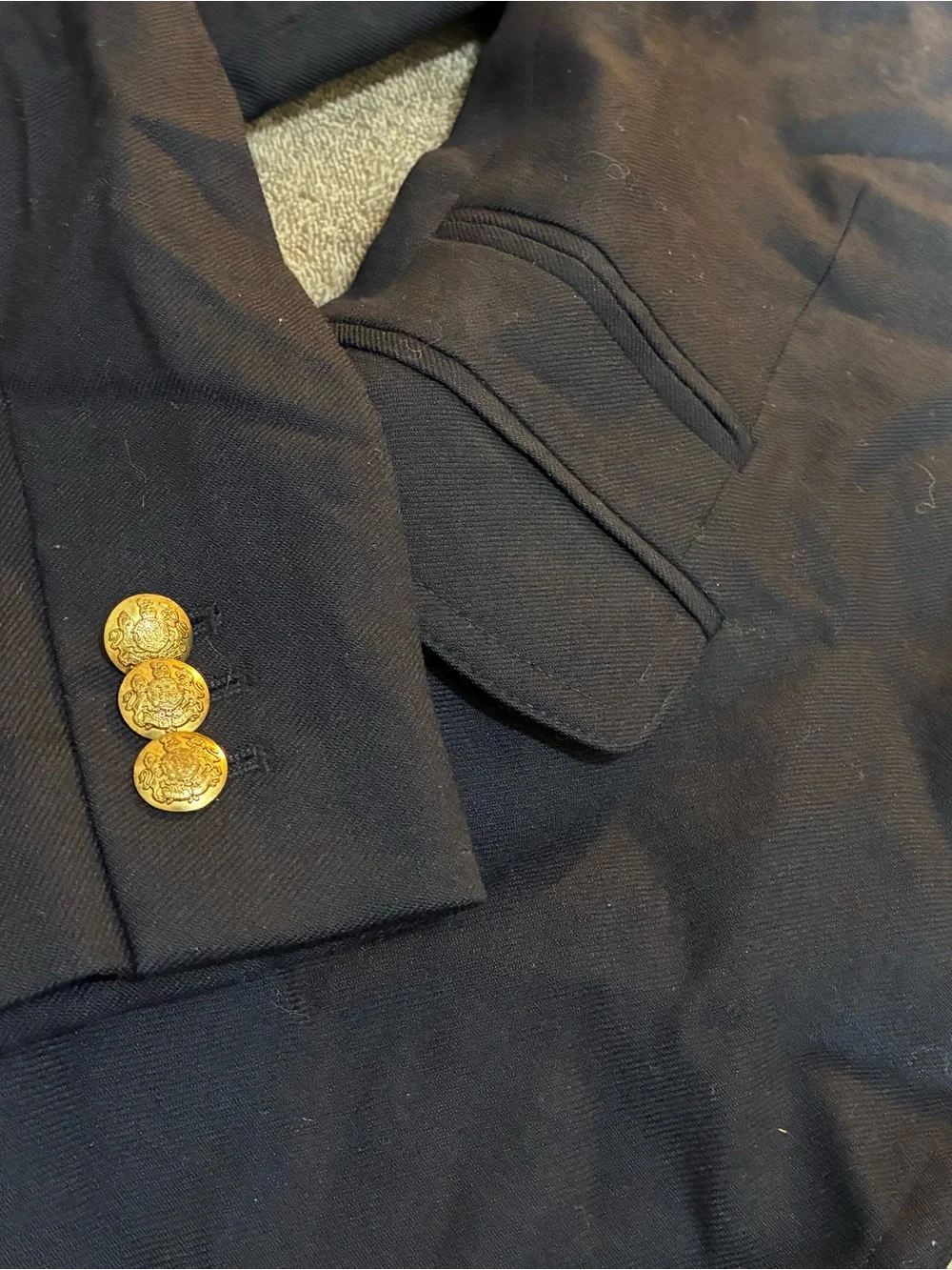 J. Crew Schoolboy Wool Blazer Navy Gold Buttons Size 6 S Classic Fitted Preppy